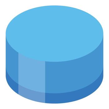 Blue cylinder representing data analysis and statistics vector