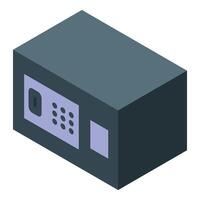Modern electronic safe protecting valuables and documents vector