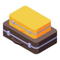 Two suitcases ready for traveling and tourism trip vector