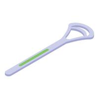 Tongue scraper promoting excellent oral care, displayed in isometric view vector