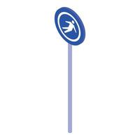 Wet floor sign showing person slipping and falling down isometric icon vector