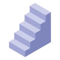 Staircase in isometric view ascending towards growth and progress vector