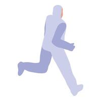 Scientist running in protective suit during emergency response exercise vector
