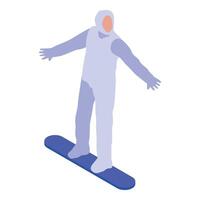 Snowboarder balancing on a snowboard with open arms vector