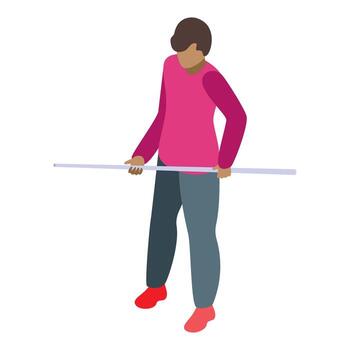 Instructor holding a pointer while giving a presentation vector