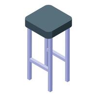 Modern bar stool with square seat and metal legs isometric view vector