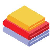 Stack of colorful folded fabrics for sewing and fashion design vector