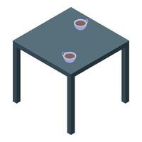 Two coffee cups sitting on modern square table for meeting vector