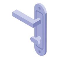 Modern door handle with locking mechanism in isometric view vector