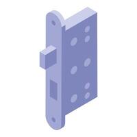 Modern door lock protecting home security in isometric view vector