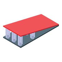 Jumping board with springs for gymnastics training and exercise vector