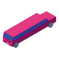 Long pink limousine waiting for passengers on white background vector