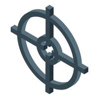 Optical sight representing focus and targeting in isometric view vector