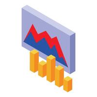 Decreasing bar graph and line graph showing negative trend vector