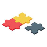 Jigsaw puzzle pieces connecting, symbolizing collaboration and problem solving vector