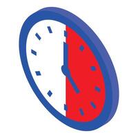Clock showing time passing isometric icon illustration vector