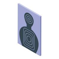 Shooting paper target with human silhouette and concentric circles representing precision and accuracy vector
