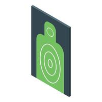 Green human shape target for shooting practice in isometric view vector