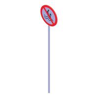 No swimming sign shows warning about dangerous water vector