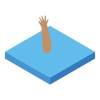 Hand reaching out from water in isometric view vector