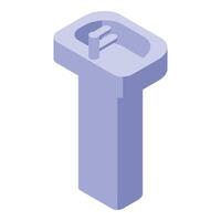 Modern minimalist bathroom sink standing on one leg isometric icon vector