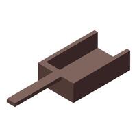 Wooden scoop isometric projection on white background vector