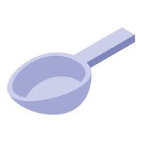 Light purple plastic measuring spoon on white background vector