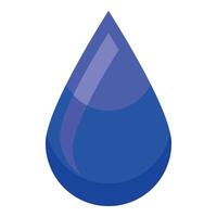 Shiny blue water drop falling down creating splashing effect vector