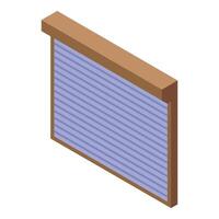 Closed modern roller shutter door protecting a store or garage vector