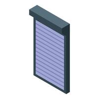 Closed roller shutter door protecting a store or garage vector