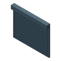 Protecting property, isometric view of closed roller shutter door vector