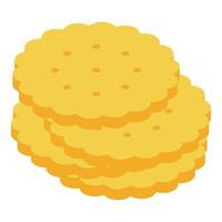 Stack of round crackers forming a delicious snack vector