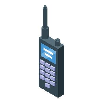 Portable radio transceiver showing empty display and keypad vector