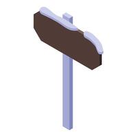A wooden signpost with a snow covered pole vector