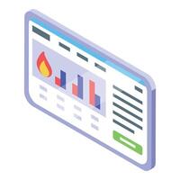 Smart home system monitoring energy consumption on a tablet vector