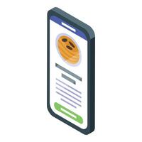 Online food ordering app showing pasta dish on smartphone screen vector