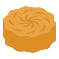 Round peanut butter cookie presenting swirls spreading from center vector