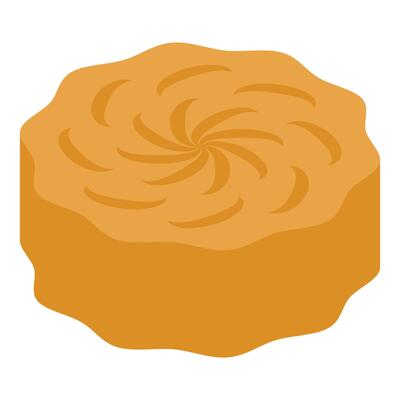 Round peanut butter cookie presenting swirls spreading from center