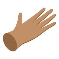 Open hand showing five fingers in isometric view vector