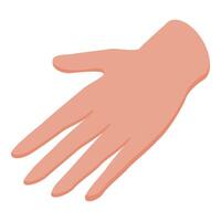 Open hand showing five fingers reaching out vector