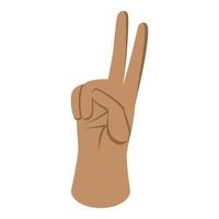 Hand showing peace sign with two fingers, counting, voting or victory symbol vector