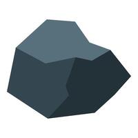 Dark grey stone polygonal shape recalling a mineral or rock vector