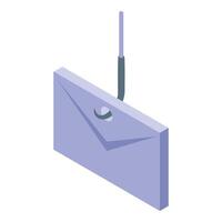 Phishing email hanging on hook representing online fraud vector