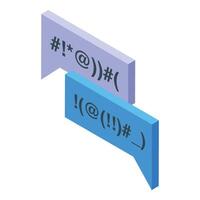 Censored chat showing freedom of speech restrictions and online censorship vector