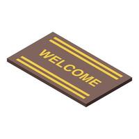 Brown welcome mat showing hospitality and greeting guests vector