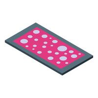 Modern smart home floor heating system with temperature control displaying bubbles icon vector