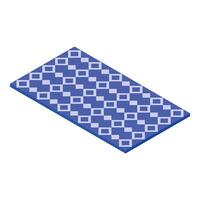 Blue rectangular surface featuring a checkered pattern of squares in isometric view vector