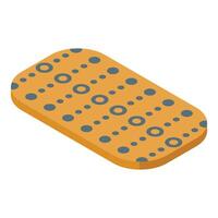 Cleaning sponge with dots and circles pattern isometric view vector