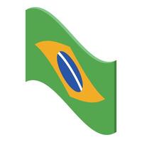 Brazilian flag waving in the wind, a symbol of national pride vector