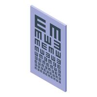 Eye test chart showing decreasing letter e for measuring visual acuity vector